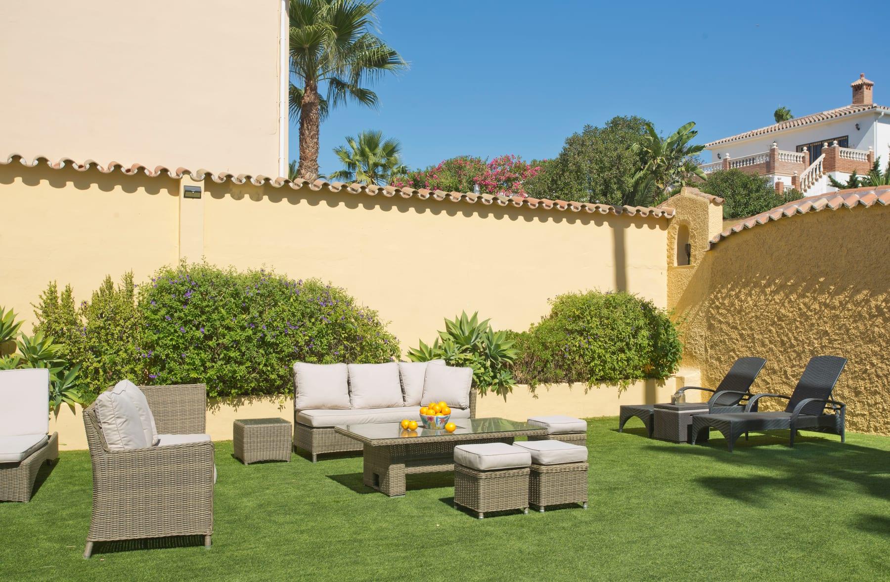 Exterior approach view of the villa