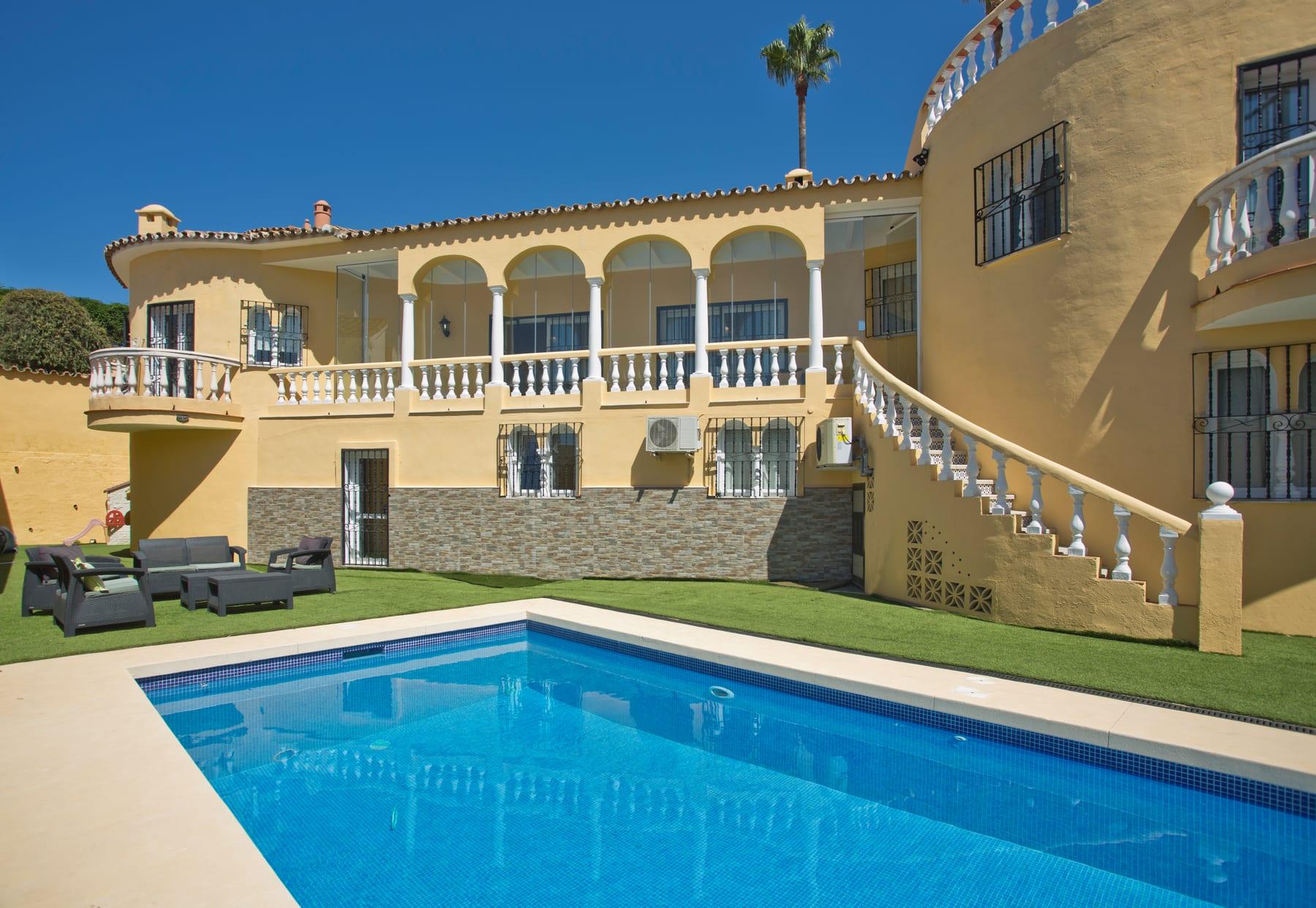 Private swimming pool and terrace view